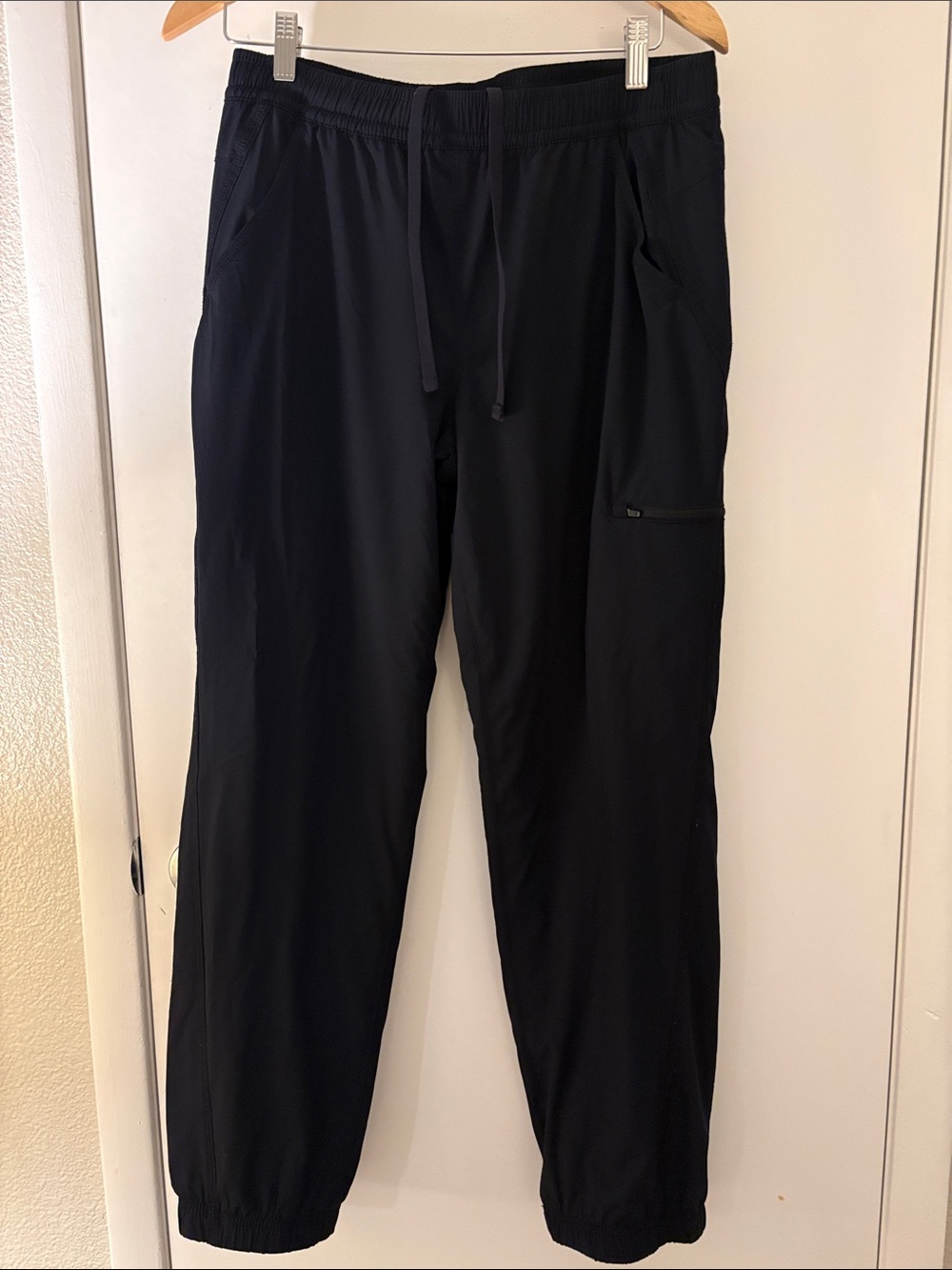 Eddie Bauer Black Elastic-Waist Fleece Lined Athletic Jogger Pants SZ 8